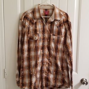 Men's Red Ranch western snap shirt XL